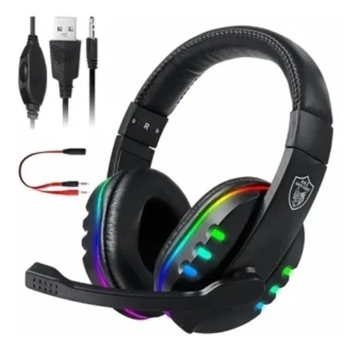 DIADEMA GAMER USB Y PLU XTRIESTEREO PS3 PS4 XBOX PC COMPUTADOR CON ADAPTADOR A DOS PUNTAS JACK AUDIO Y MICROFONO X806