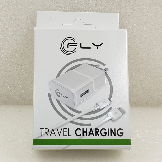 CARGADOR DE PARED ECONOMICO MICRO USB V8 1A FLY