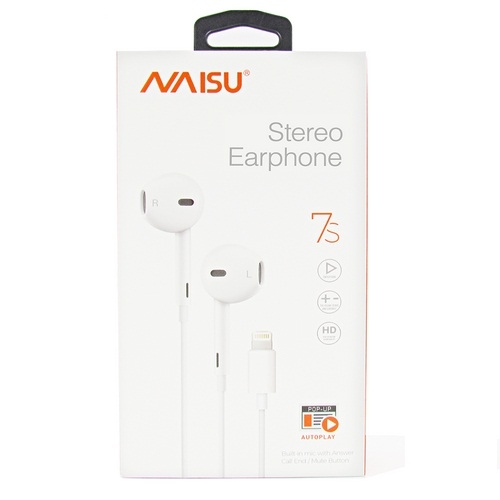 MANOS LIBRES IPHONE AUTOPLAY BOTON MUTE CALIDAD TIPO ORIGINAL 7S MARCA NAISU