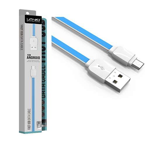 CABLE DE DATOS CARGA RAPIDA PLANO V8 LDNIO 